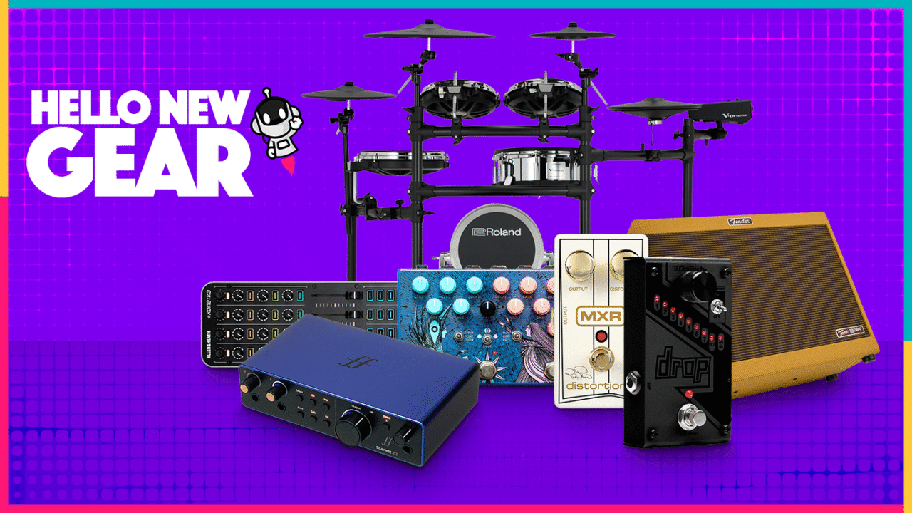 Elektronische drumstellen, audio-interface, gitaareffectpedalen en studiogear in Hello New Gear november 2025