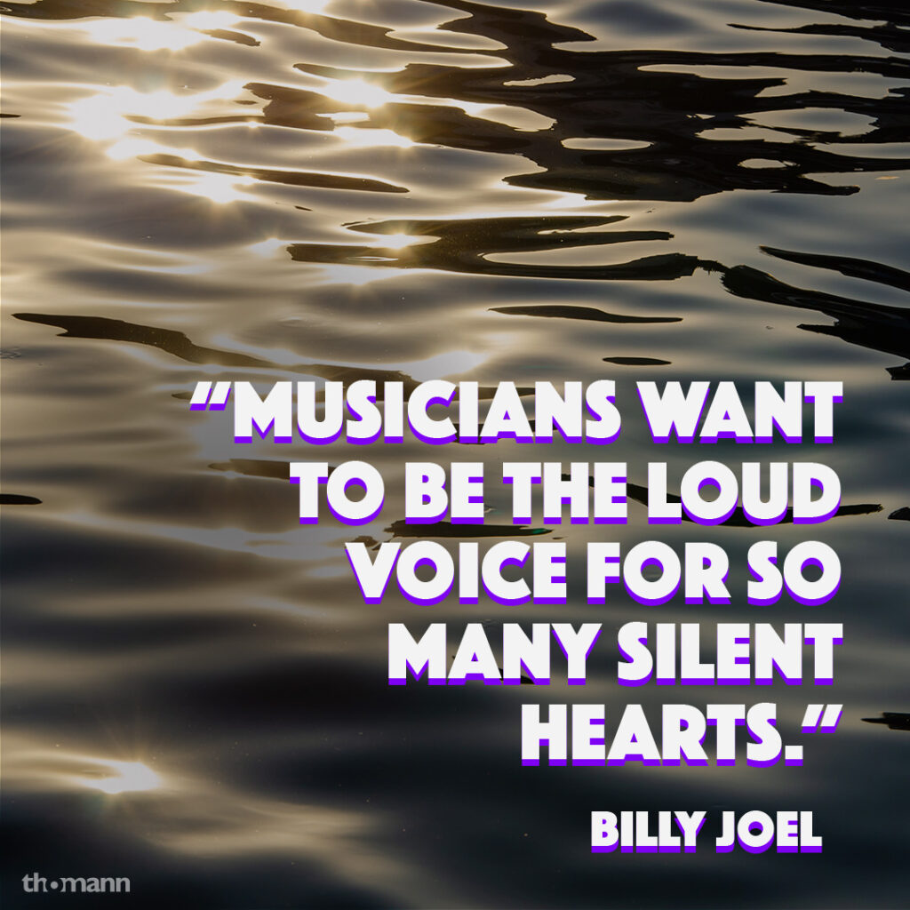Billy Joel-quote voor een blogartikel over het dirigeren van een koor en het zingen in een koor: tips voor een betere klank, meer zangplezier en meer focus