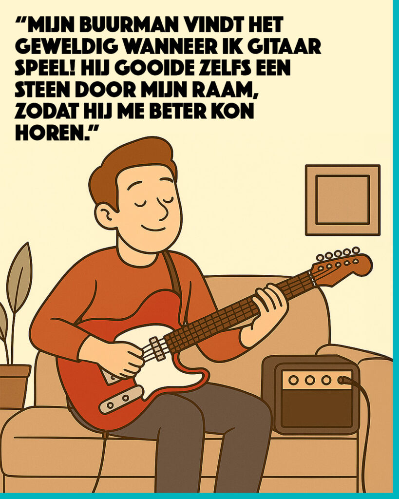 meme: De Buurman Houdt van Mijn Gitaar | 10 Onverwachte Voordelen van het Leren van een Instrument