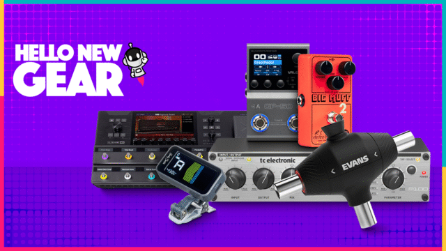 Hello New Gear januari – nieuwe muziekapparatuur met gitaareffectpedalen, multi-effectprocessors, een clip-on tuner en een drumsleutel