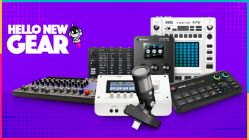 Hello New Gear februari – nieuwe muziekapparatuur met akoestische gitaarsnaren, USB-audio-interfaces, een USB-C-microfoon, een effectunit en een 4K-webcam